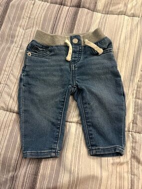 GAP Blue Denim Jogger Pants with Knit Waist